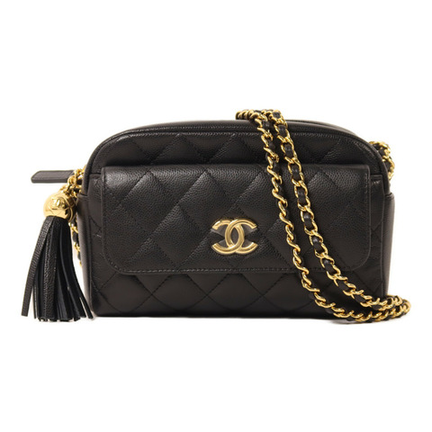 CHANEL 牛皮皮革Mini Camera Bag鏈帶肩背袋