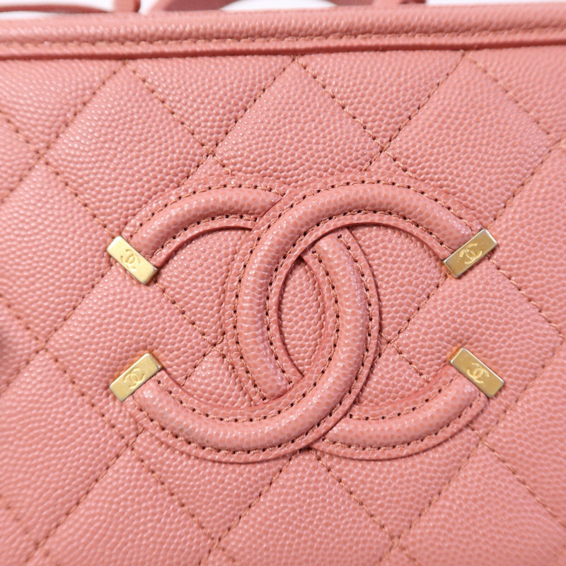 CHANEL 牛皮皮革Vanity Case 17cm鏈帶手挽肩背兩用袋-6