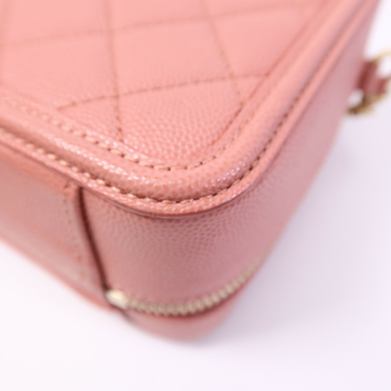 CHANEL 牛皮皮革Vanity Case 17cm鏈帶手挽肩背兩用袋-12