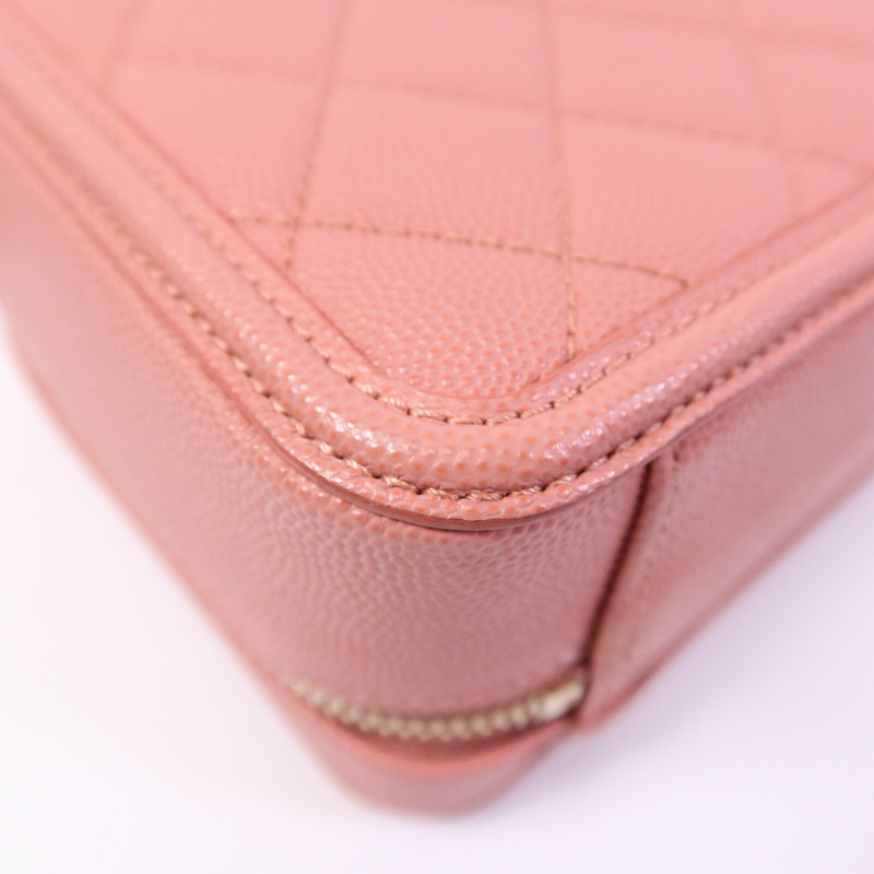 CHANEL 牛皮皮革Vanity Case 17cm鏈帶手挽肩背兩用袋-13