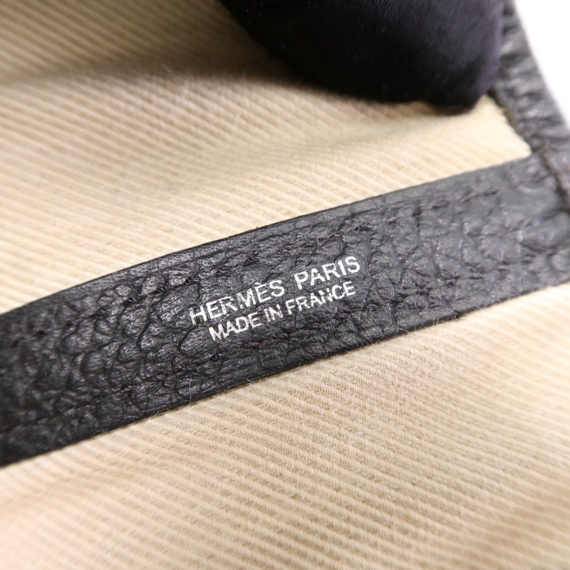 HERMES Negonda皮革GardenParty PM手挽袋Noir-5