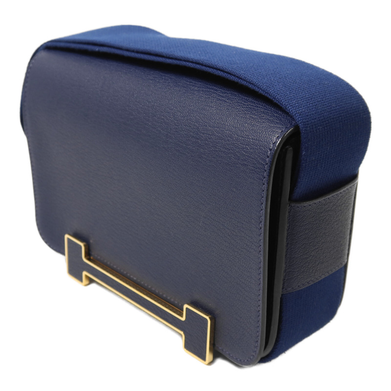 HERMES Chevre Mysore皮革Geta肩背袋Bleu Nuit-2