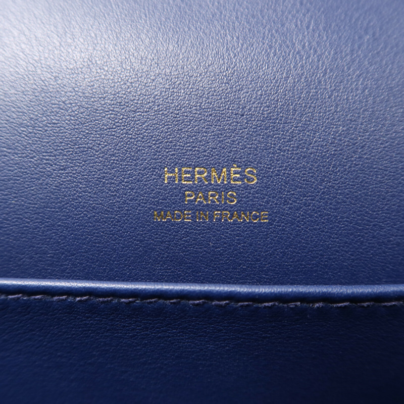 HERMES Chevre Mysore皮革Geta肩背袋Bleu Nuit-5