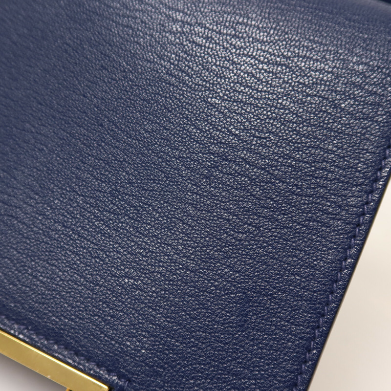 HERMES Chevre Mysore皮革Geta肩背袋Bleu Nuit-14