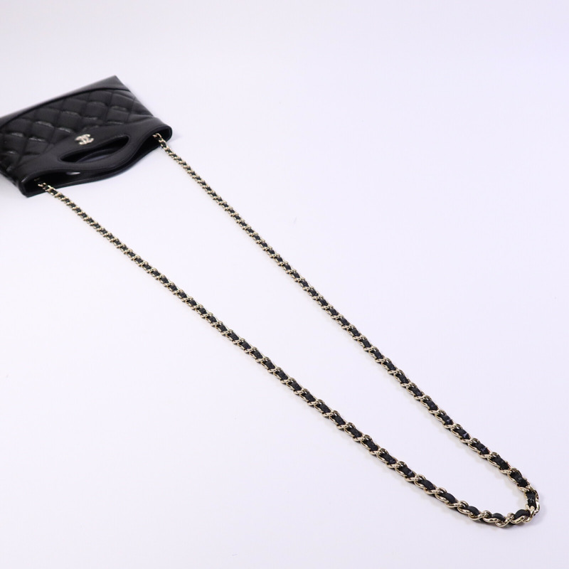 CHANEL 牛皮皮革Nano 31鏈帶肩背袋-8