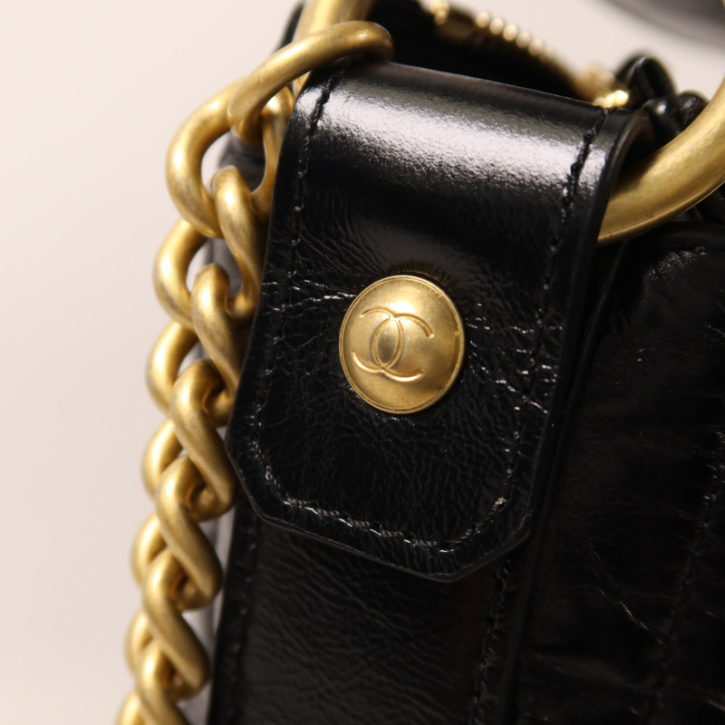 CHANEL 牛皮皮革Chain Shoulder鏈帶手挽肩背兩用袋-10