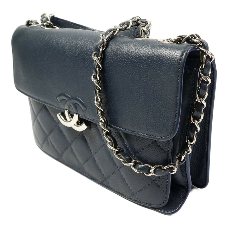 CHANEL 牛皮皮革Chain Shoulder鏈帶手挽肩背兩用袋-1