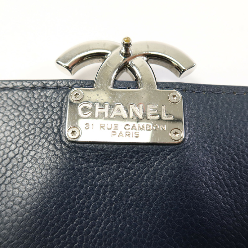 CHANEL 牛皮皮革Chain Shoulder鏈帶手挽肩背兩用袋-9