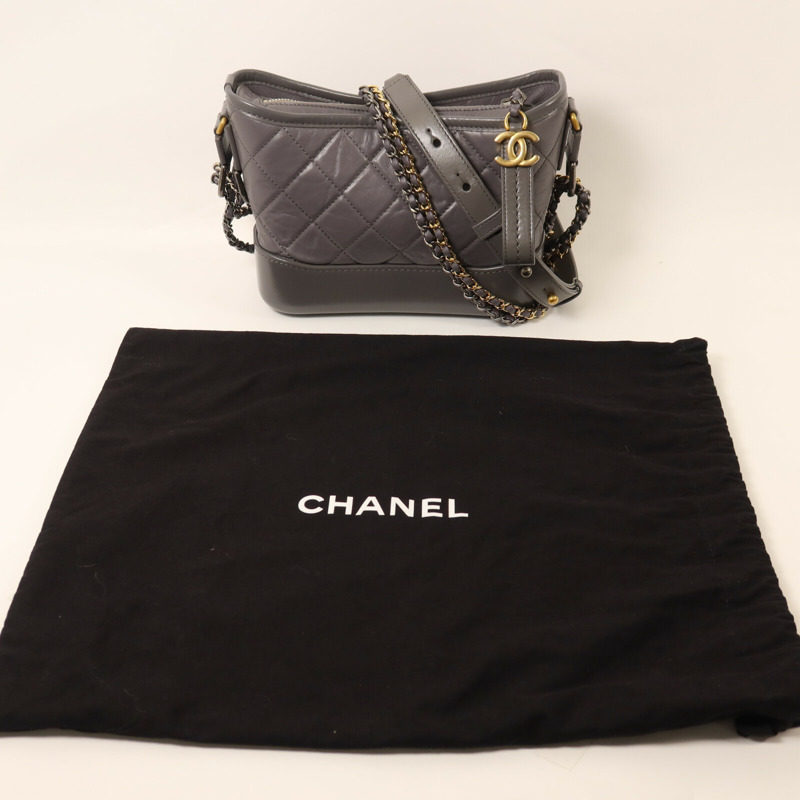 CHANEL 牛皮皮革Garbriell Small鏈帶肩背袋-8