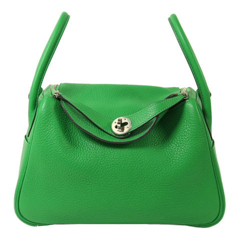 HERMES Clemence皮革Lindy 26手挽肩背兩用袋Bambou