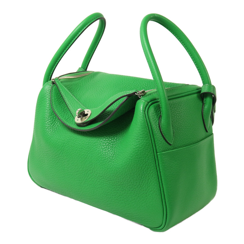 HERMES Clemence皮革Lindy 26手挽肩背兩用袋Bambou-2