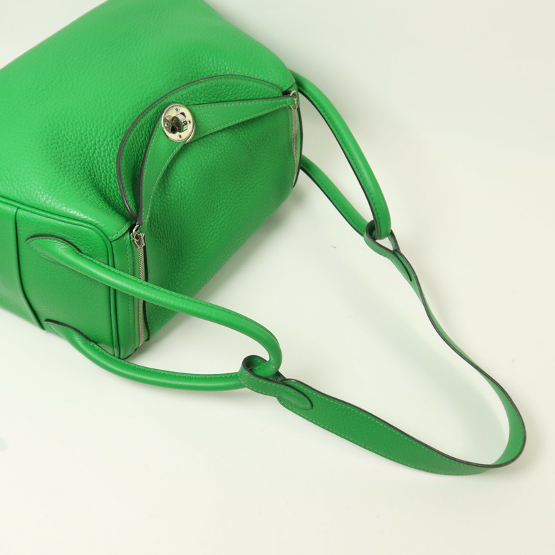 HERMES Clemence皮革Lindy 26手挽肩背兩用袋Bambou-4