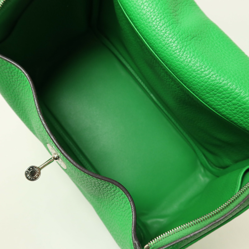 HERMES Clemence皮革Lindy 26手挽肩背兩用袋Bambou-10