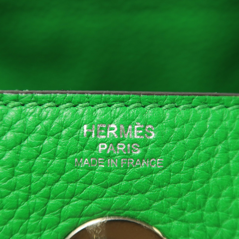 HERMES Clemence皮革Lindy 26手挽肩背兩用袋Bambou-11