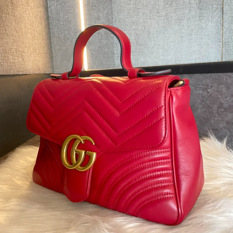 GUCCI 馬夢手提鏈包 紅色-1