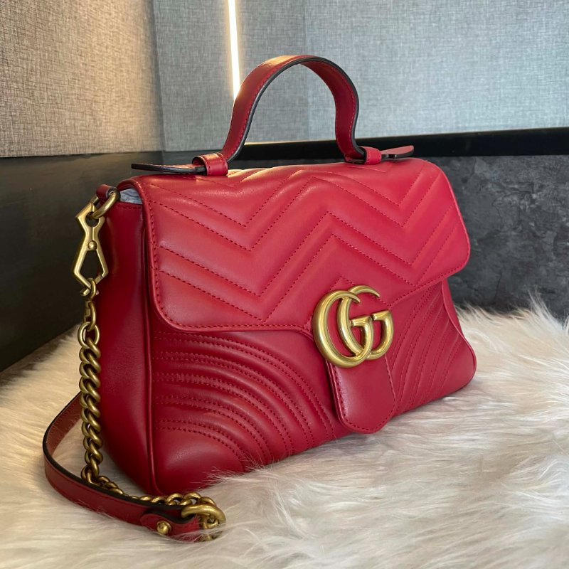 GUCCI 馬夢手提鏈包 紅色-2