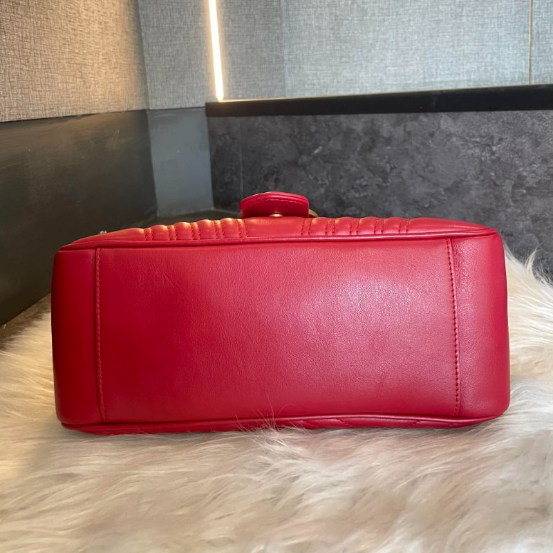 GUCCI 馬夢手提鏈包 紅色-3