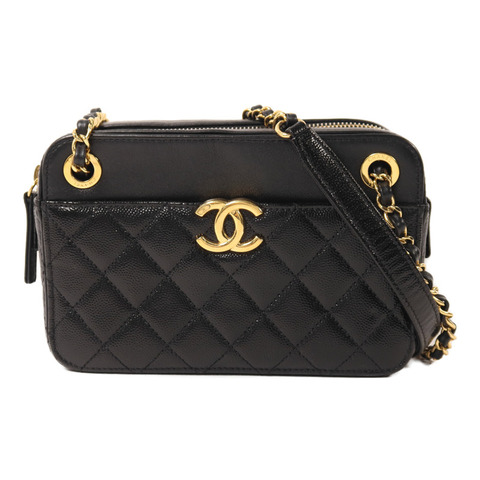 CHANEL 牛皮皮革Camera Bag鏈帶肩背袋