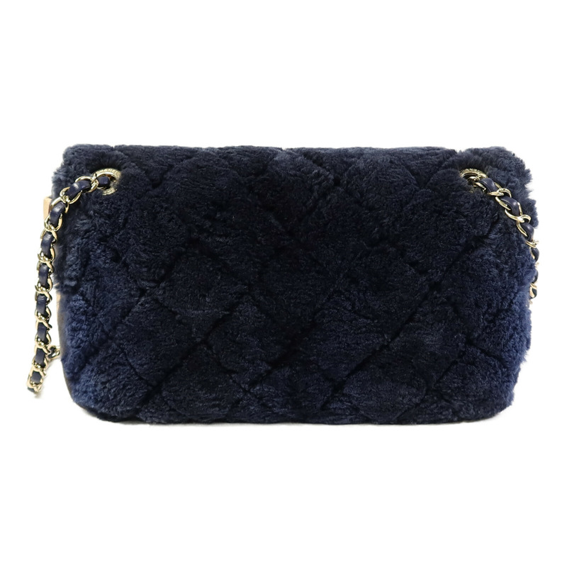 CHANEL 兔毛Flap Bag Medium鏈帶手挽肩背兩用袋-2