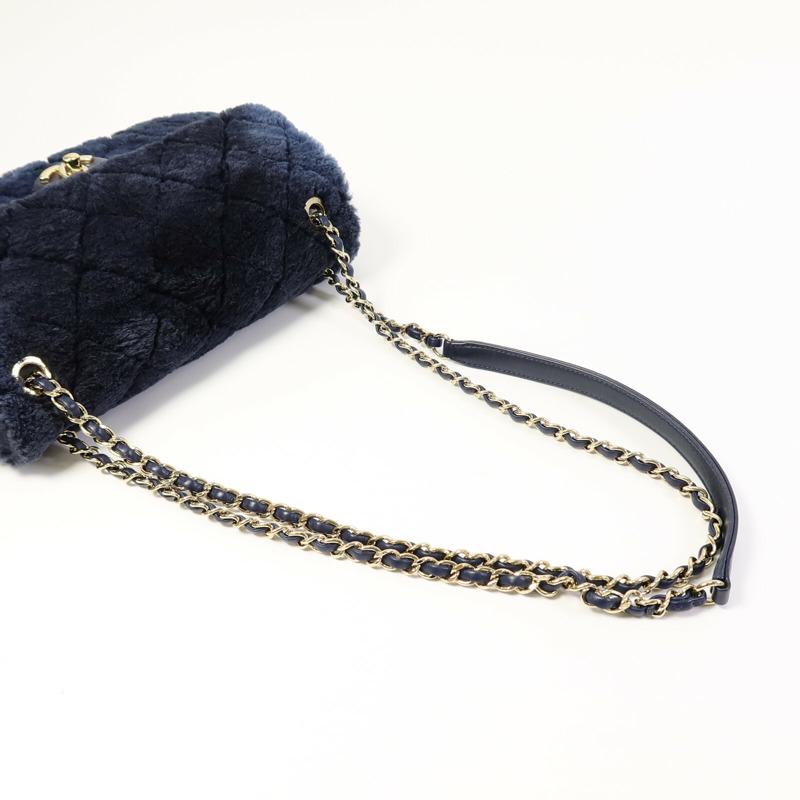 CHANEL 兔毛Flap Bag Medium鏈帶手挽肩背兩用袋-8