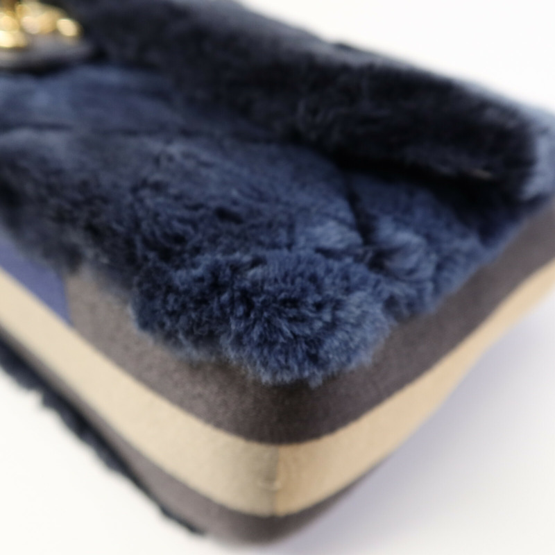 CHANEL 兔毛Flap Bag Medium鏈帶手挽肩背兩用袋-11