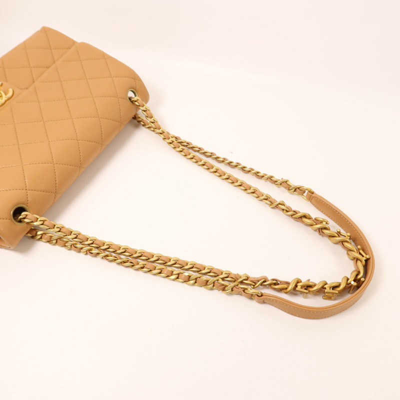 CHANEL 羊皮皮革Chain Shoulder鏈帶肩背袋-7