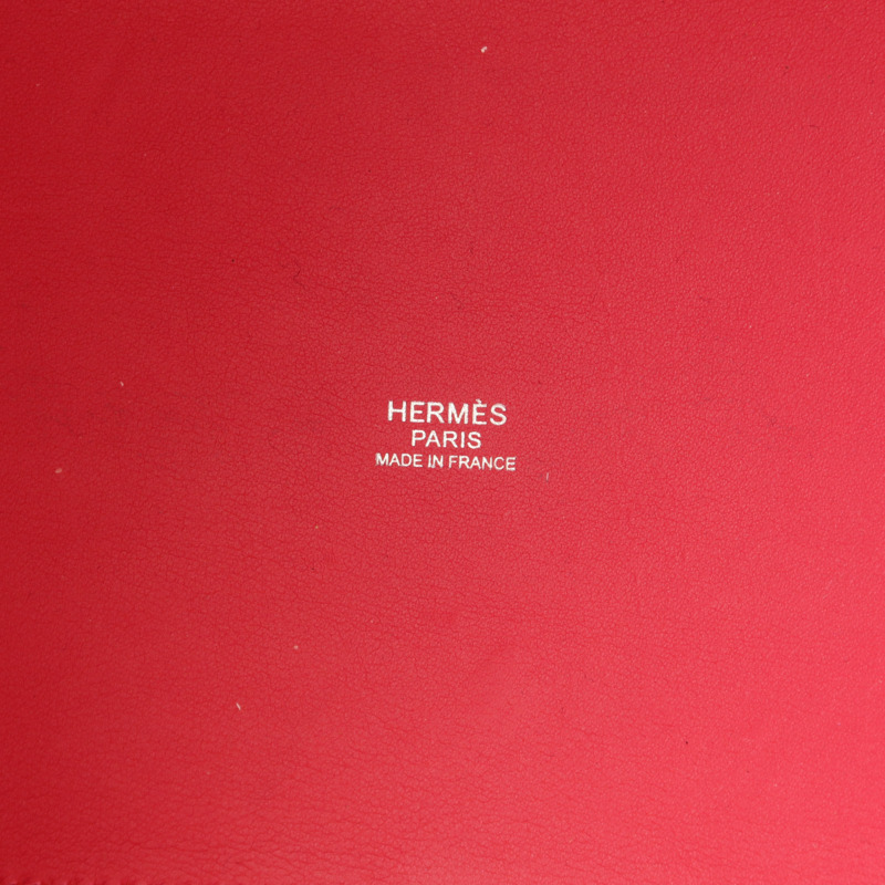 HERMES 帆布Biais 40手挽袋Framboise-5