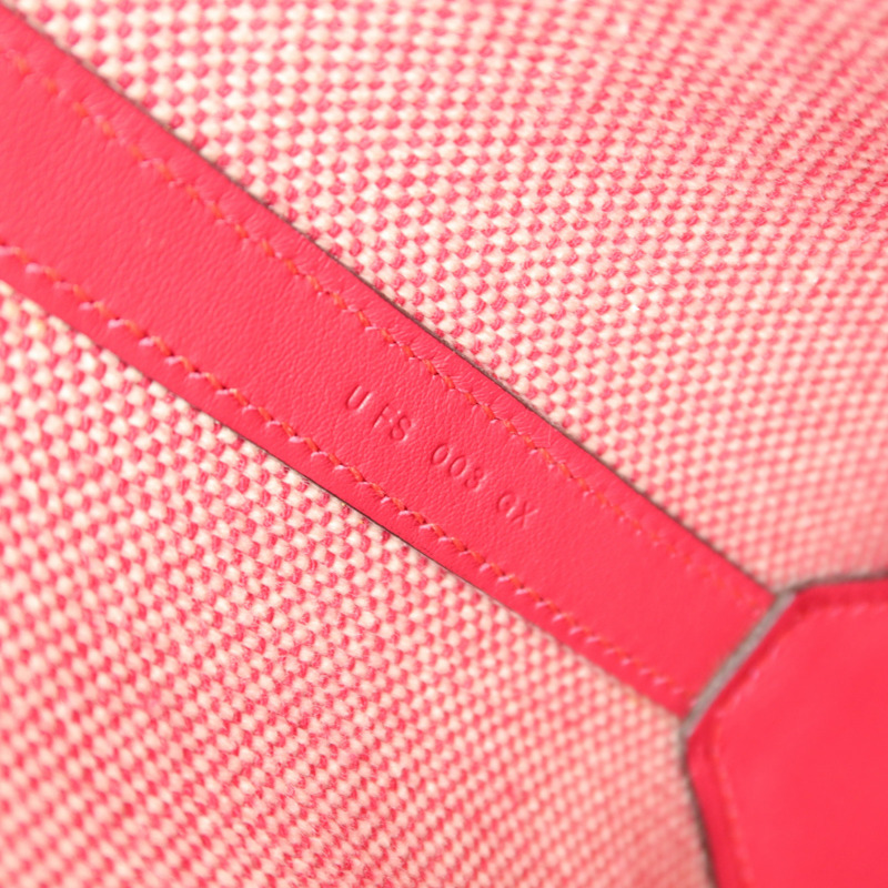 HERMES 帆布Biais 40手挽袋Framboise-6