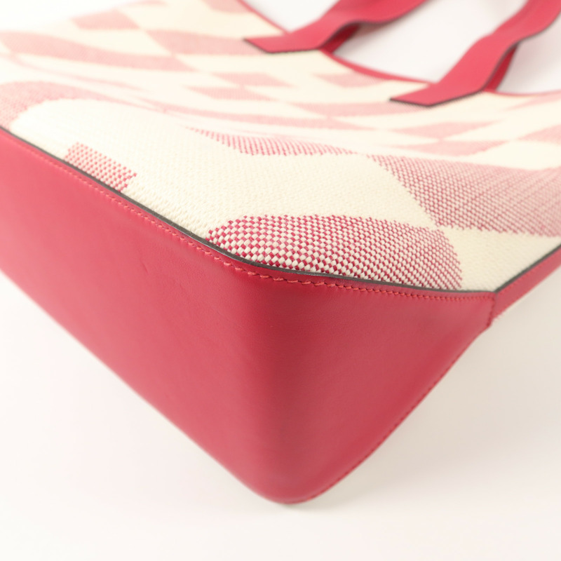 HERMES 帆布Biais 40手挽袋Framboise-9