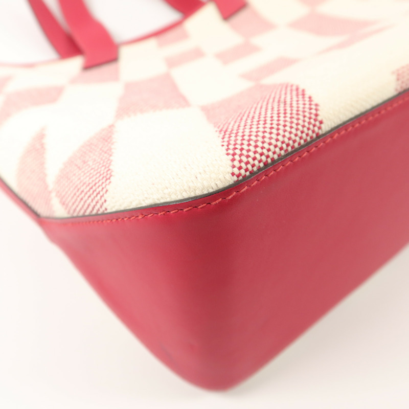 HERMES 帆布Biais 40手挽袋Framboise-10