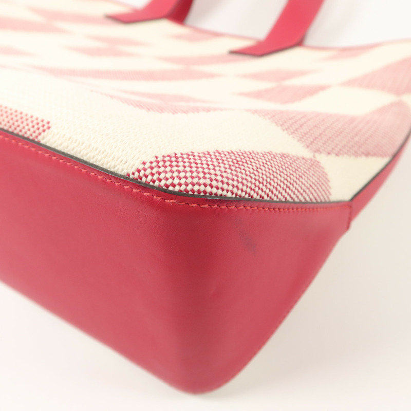 HERMES 帆布Biais 40手挽袋Framboise-11