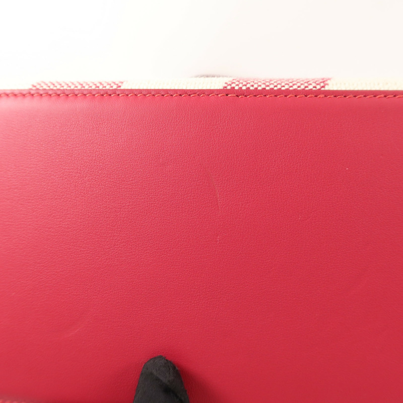 HERMES 帆布Biais 40手挽袋Framboise-13