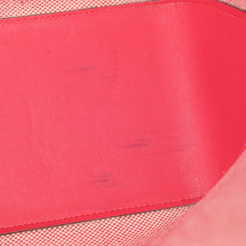 HERMES 帆布Biais 40手挽袋Framboise-16
