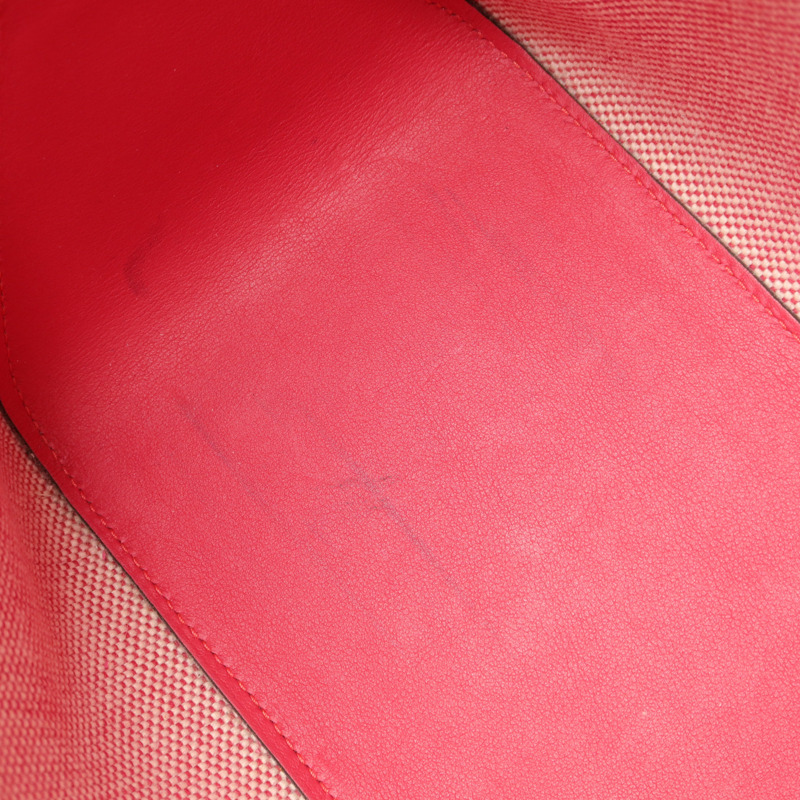 HERMES 帆布Biais 40手挽袋Framboise-17