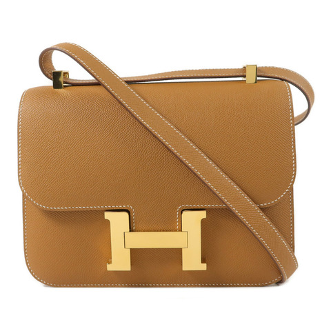 HERMES Epsom皮革Constance 24肩背袋Gold