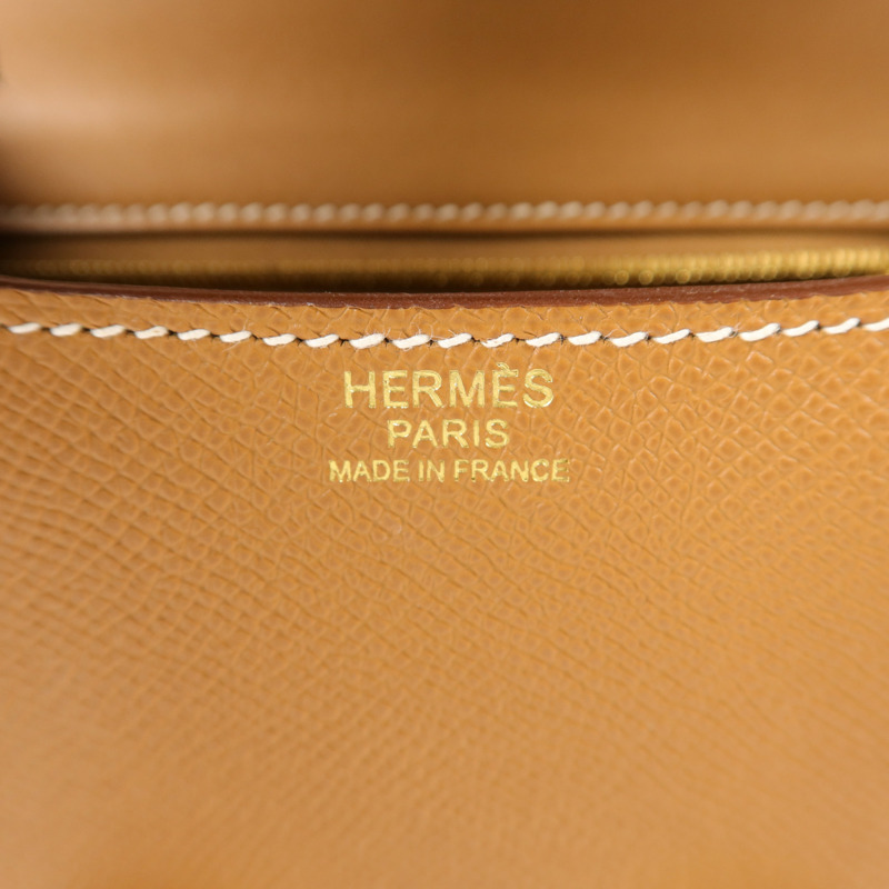 HERMES Epsom皮革Constance 24肩背袋Gold-5