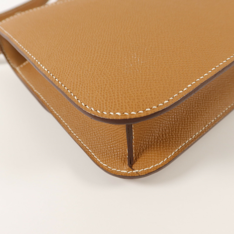HERMES Epsom皮革Constance 24肩背袋Gold-15