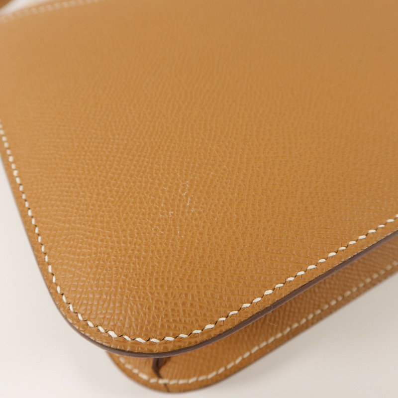 HERMES Epsom皮革Constance 24肩背袋Gold-16