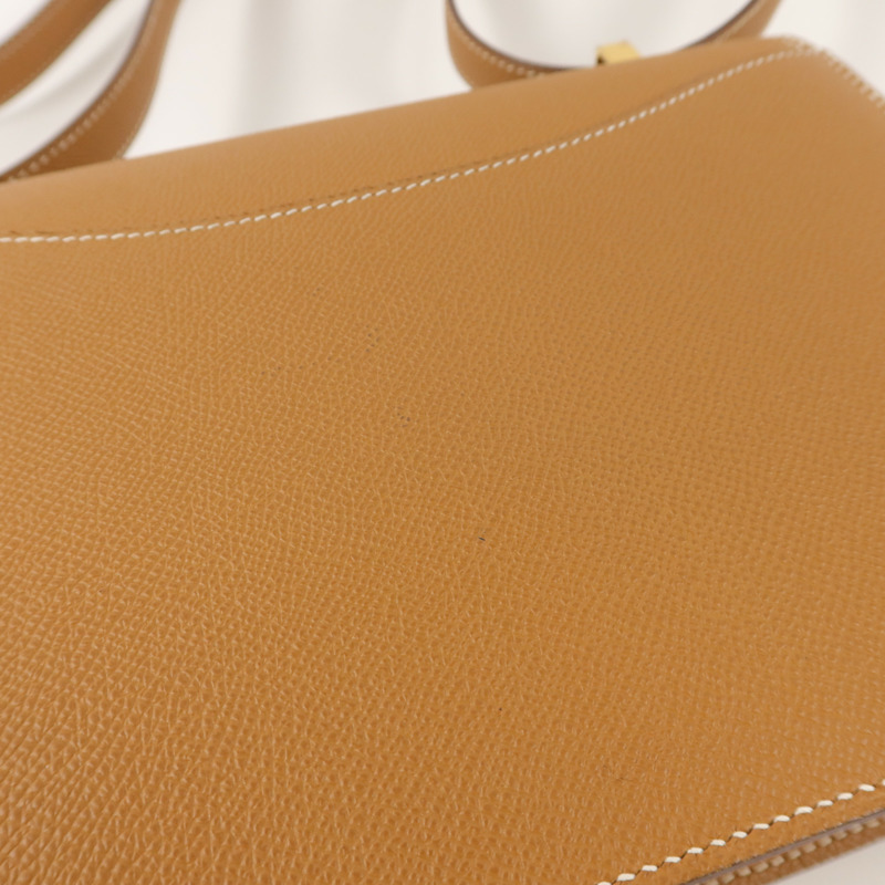 HERMES Epsom皮革Constance 24肩背袋Gold-17