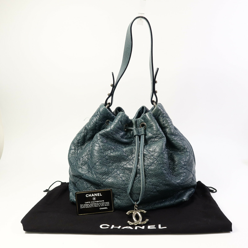 CHANEL 牛皮皮革Shoulder Bag鏈帶手挽袋-10