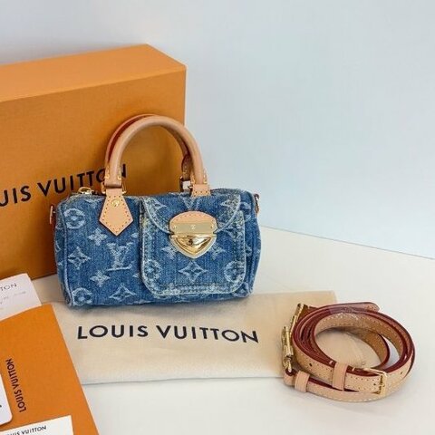 芯片款 路易威登/Louis Vuitton 牛仔丹寧Speedy Nano