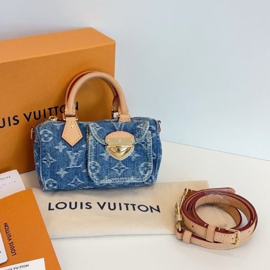 芯片款 路易威登/Louis Vuitton 牛仔丹寧Speedy Nano-0