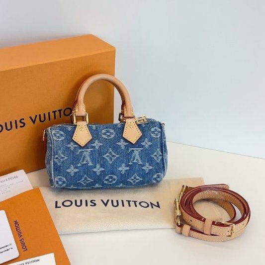 芯片款 路易威登/Louis Vuitton 牛仔丹寧Speedy Nano-1