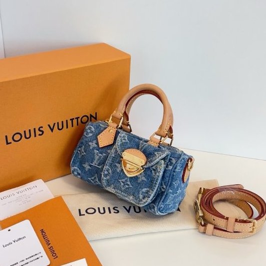 芯片款 路易威登/Louis Vuitton 牛仔丹寧Speedy Nano-3
