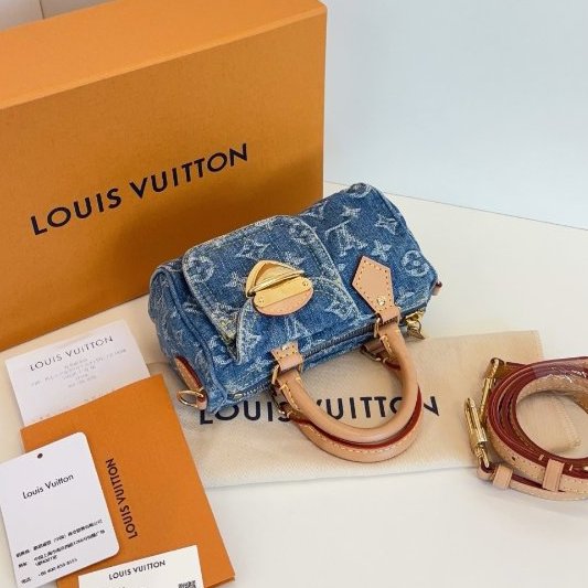 芯片款 路易威登/Louis Vuitton 牛仔丹寧Speedy Nano-4