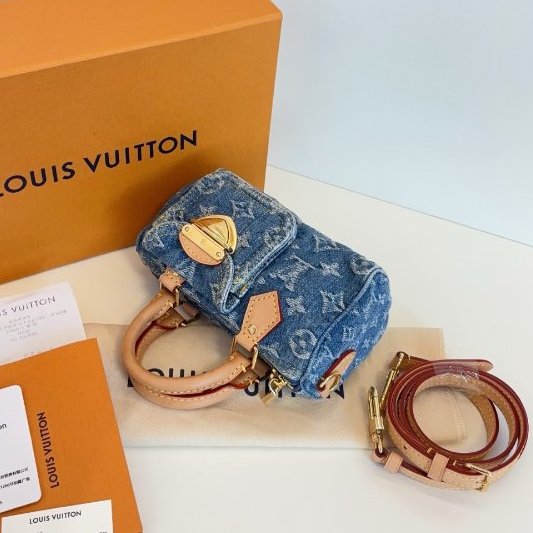 芯片款 路易威登/Louis Vuitton 牛仔丹寧Speedy Nano-5