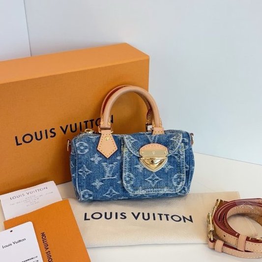 芯片款 路易威登/Louis Vuitton 牛仔丹寧Speedy Nano-6