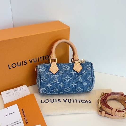 芯片款 路易威登/Louis Vuitton 牛仔丹寧Speedy Nano-7