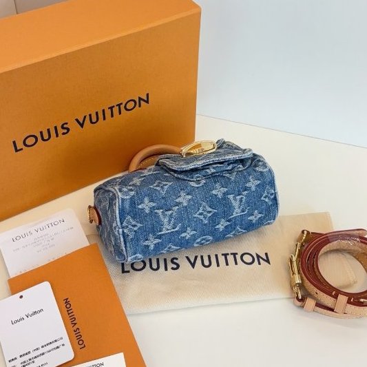 芯片款 路易威登/Louis Vuitton 牛仔丹寧Speedy Nano-8