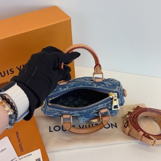 芯片款 路易威登/Louis Vuitton 牛仔丹寧Speedy Nano-9